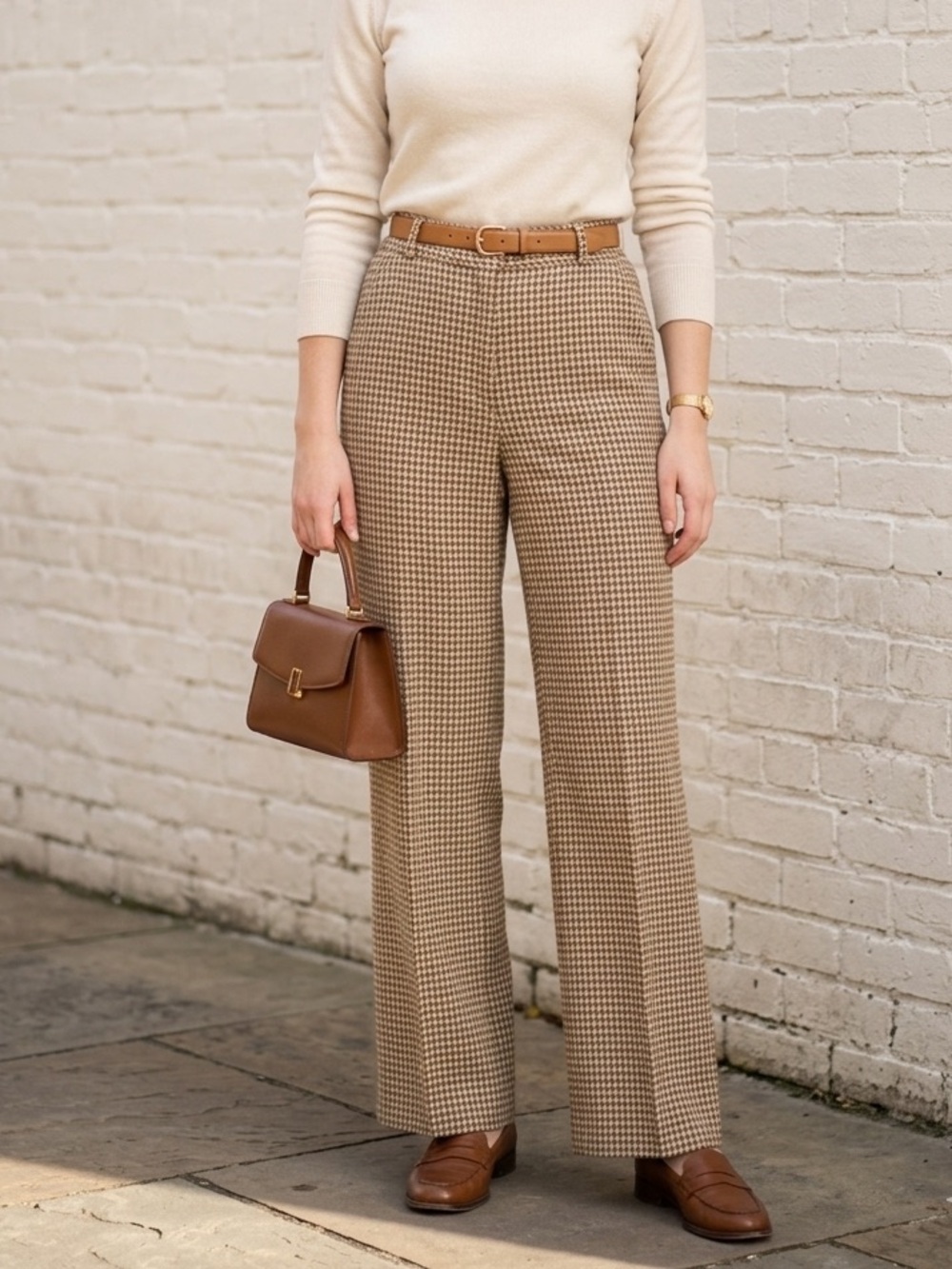 Orvis Wool Houndstooth Trousers | Dark Academia Old Money Vintage 8